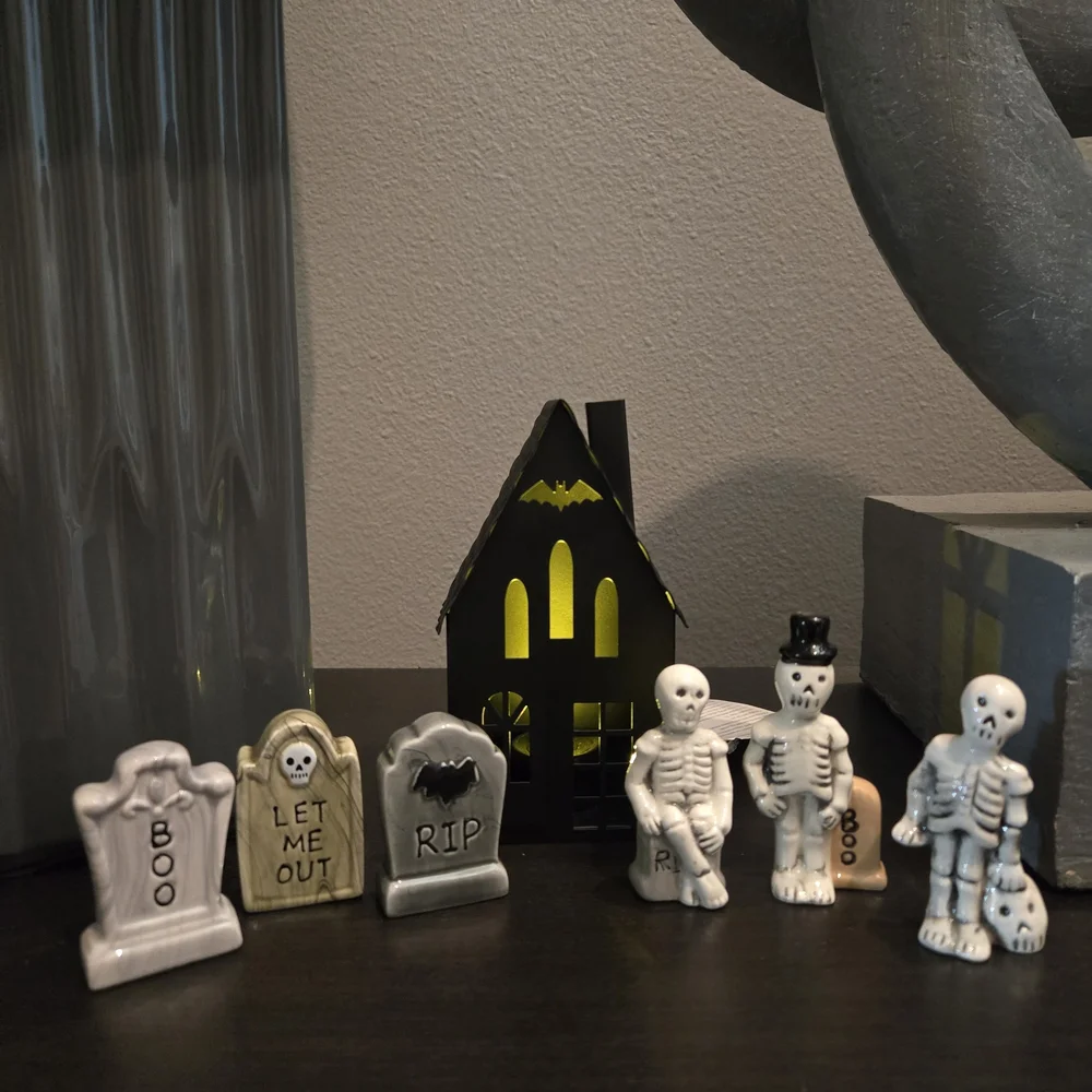 Target Skeleton and Tombstone Decor Set With Metal Light Up House